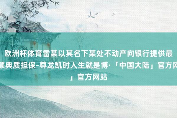 欧洲杯体育雷某以其名下某处不动产向银行提供最高额典质担保-尊龙凯时人生就是博·「中国大陆」官方网站