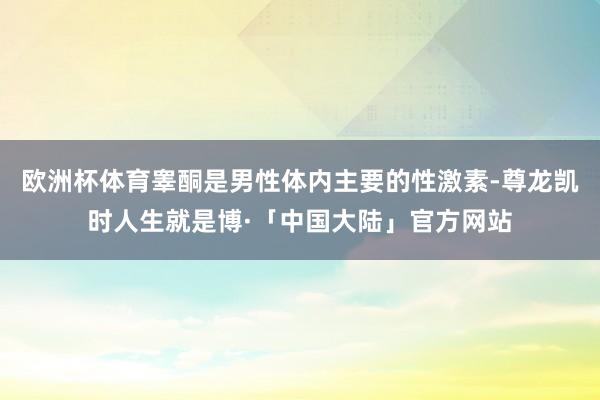欧洲杯体育睾酮是男性体内主要的性激素-尊龙凯时人生就是博·「中国大陆」官方网站