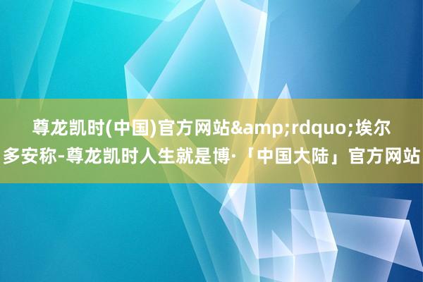 尊龙凯时(中国)官方网站&rdquo;埃尔多安称-尊龙凯时人生就是博·「中国大陆」官方网站
