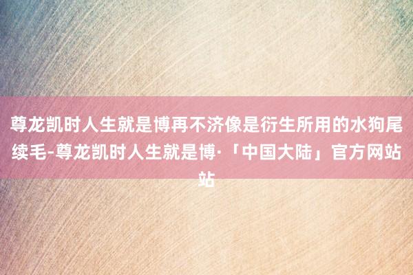 尊龙凯时人生就是博再不济像是衍生所用的水狗尾续毛-尊龙凯时人生就是博·「中国大陆」官方网站
